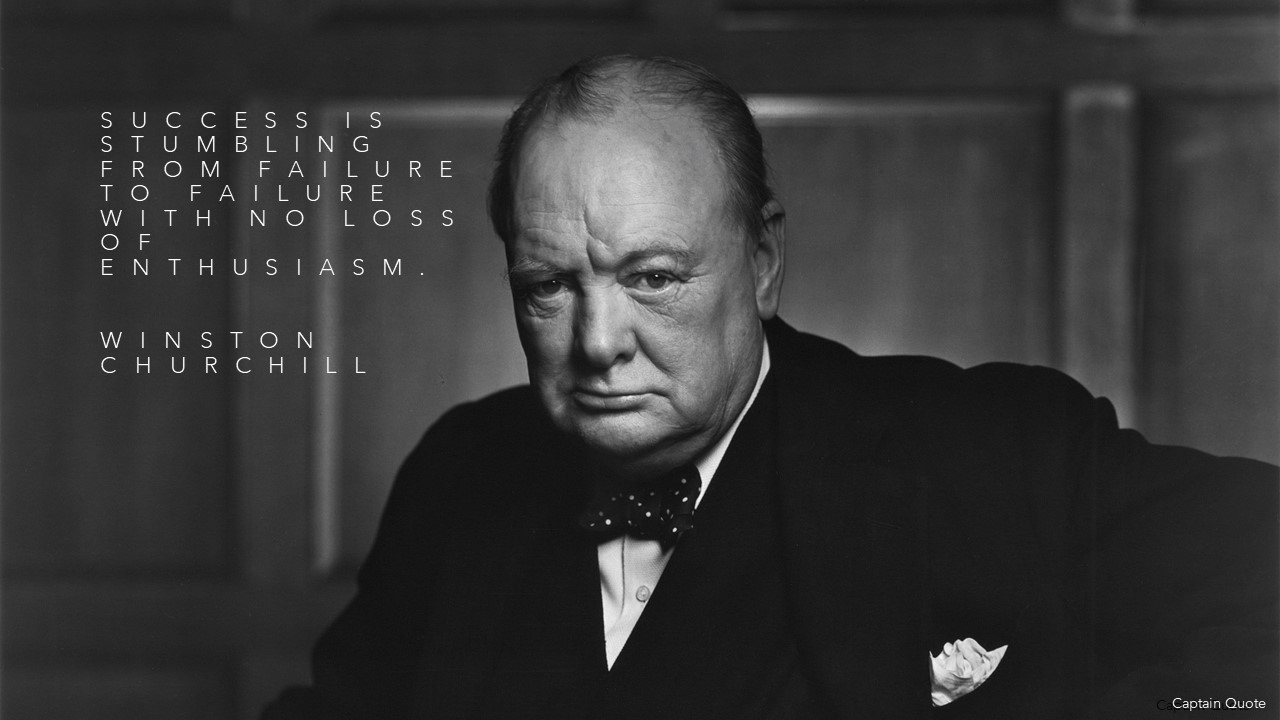 Churchill Stumbling from failure